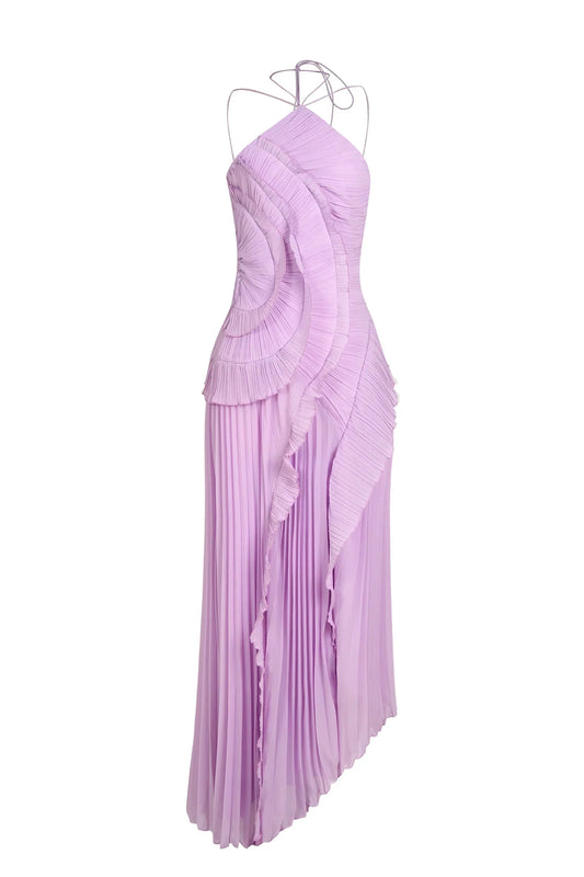 Eliza | Vestido maxi elegante con volantes para mujer