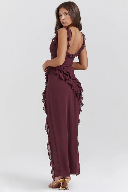 Ariela | Vestido Largo Con Volantes
