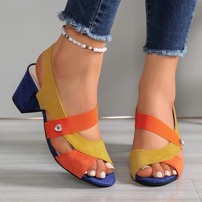 Elara™ | Tacones Cómodos con Tiras Cruzadas
