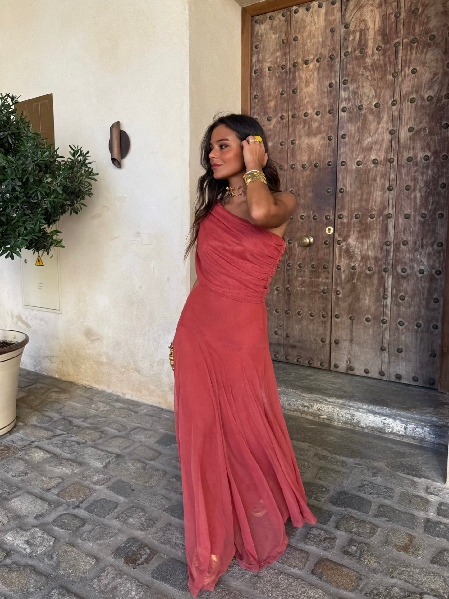 Vestido Toledo en Terracota Clara