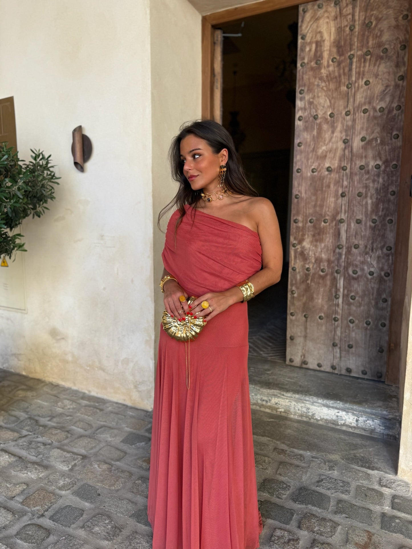Vestido Toledo en Terracota Clara