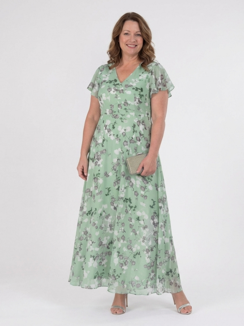 Montserrat | Vestido maxi de chiffon floral