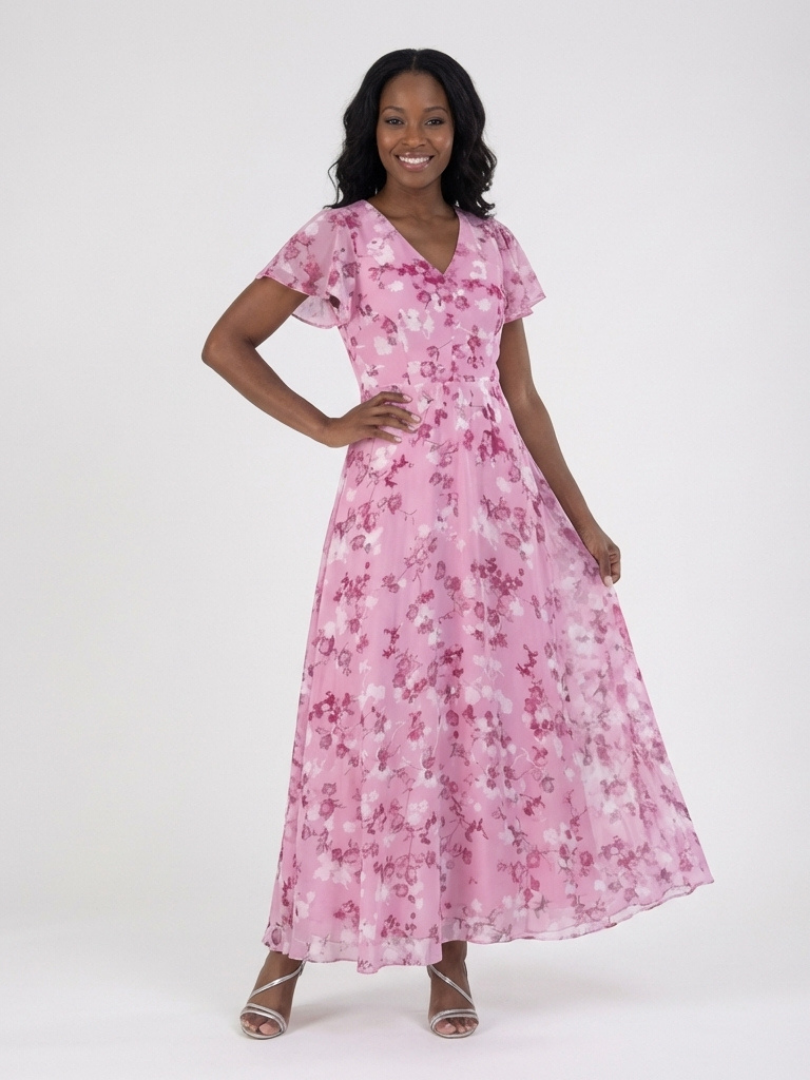 Montserrat | Vestido maxi de chiffon floral