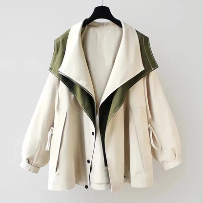 Anna | Chaqueta de Entretiempo con Cuello Doblado Estilo "Drapeado"
