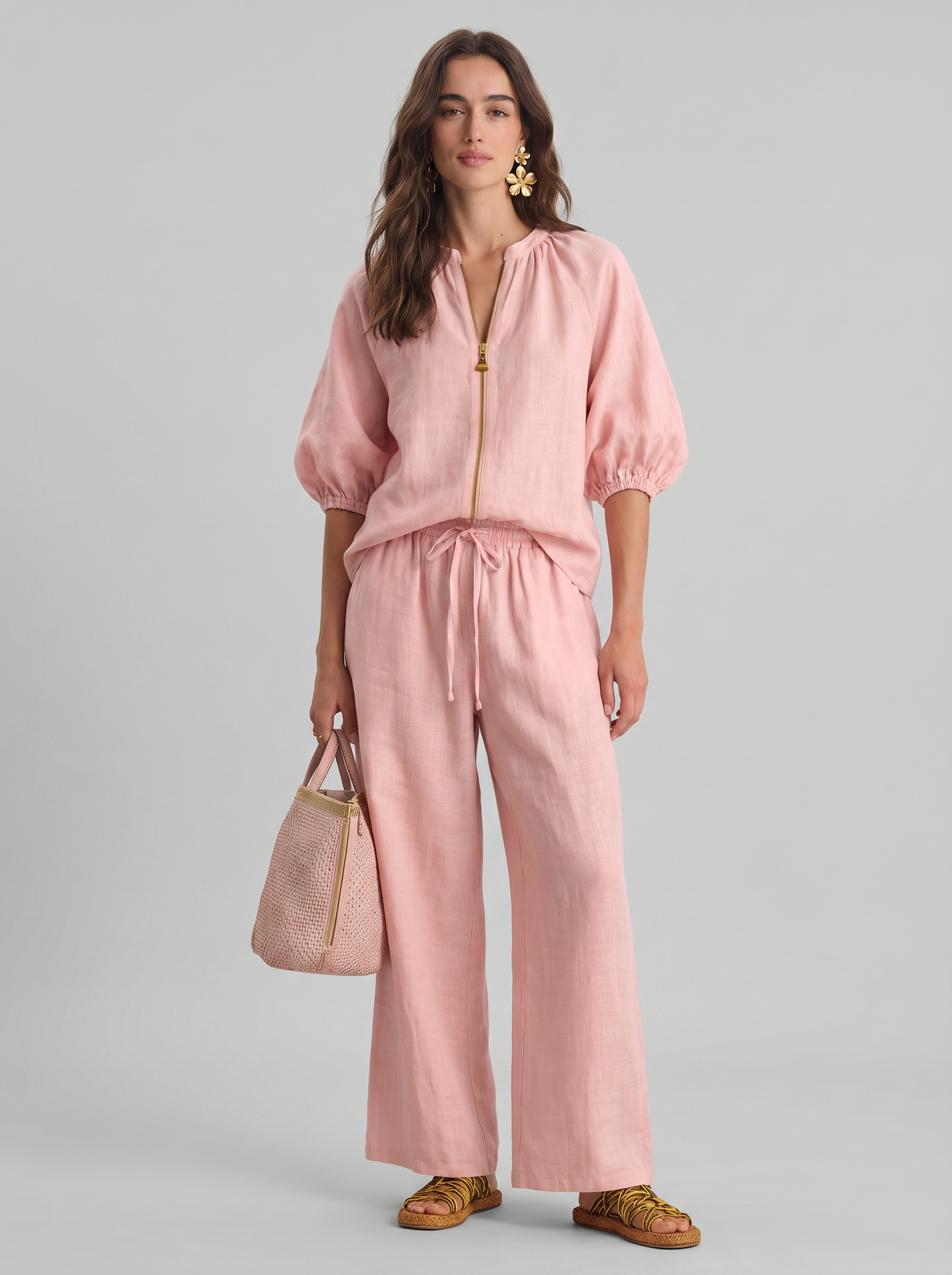 Alba | Conjunto de dos piezas: Camisa de estilo relajado y pantalón de pernera ancha